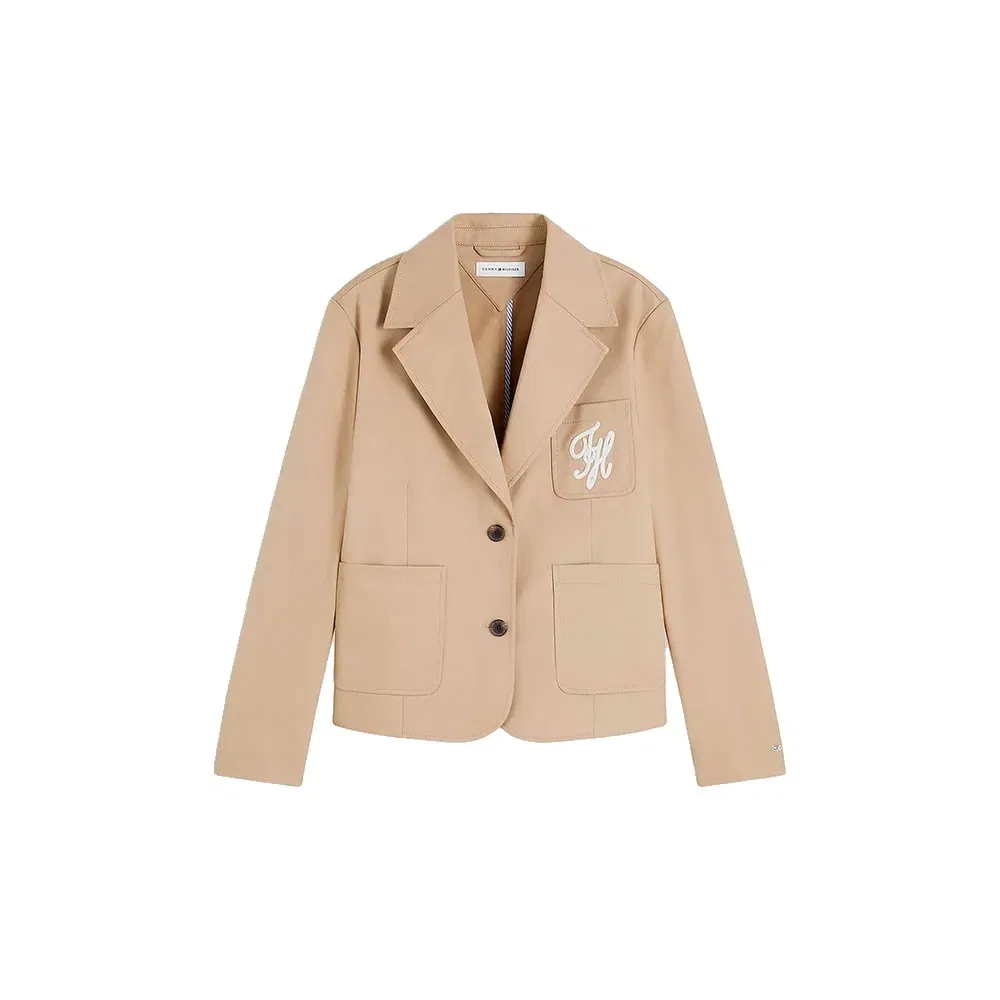 Женский хлопковый блейзер Tommy hilfiger, Beige — фото 3
