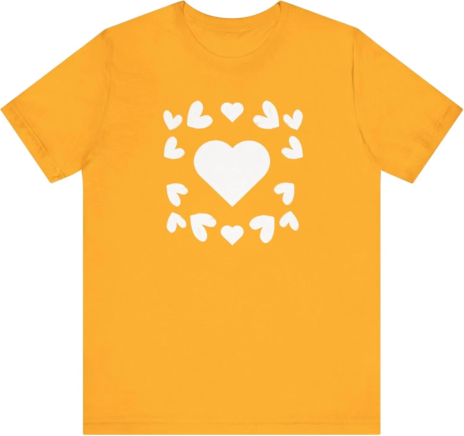 Футболка с принтом Valentine Hearts Circle Bella+canvas, Gold