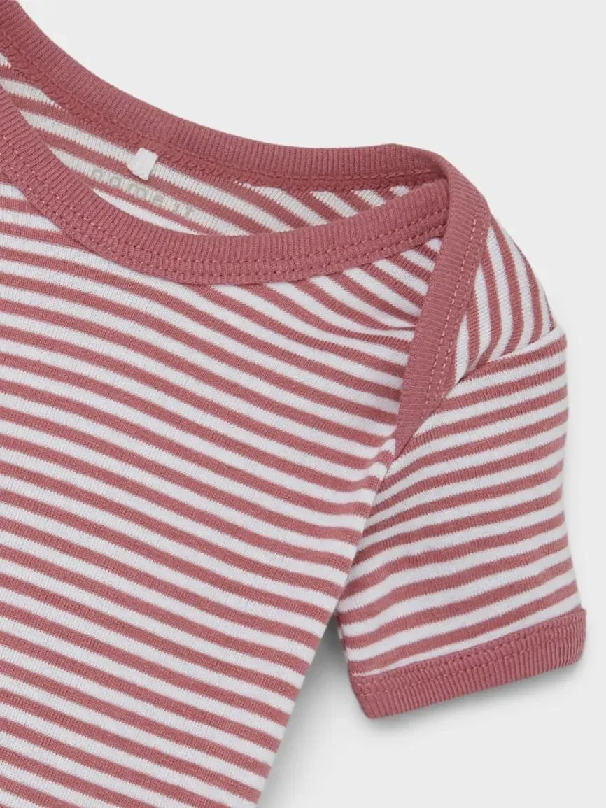 Боди-комбинезон с коротким рукавом комплект из 3 штук с мотивом слона Name It, розовый — фото 3