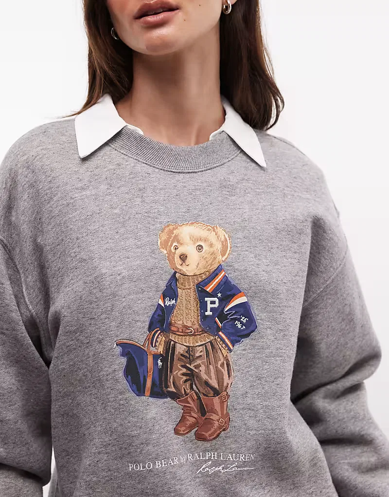 Свитшот Polo Ralph Lauren Polo Bear, серый — фото 2