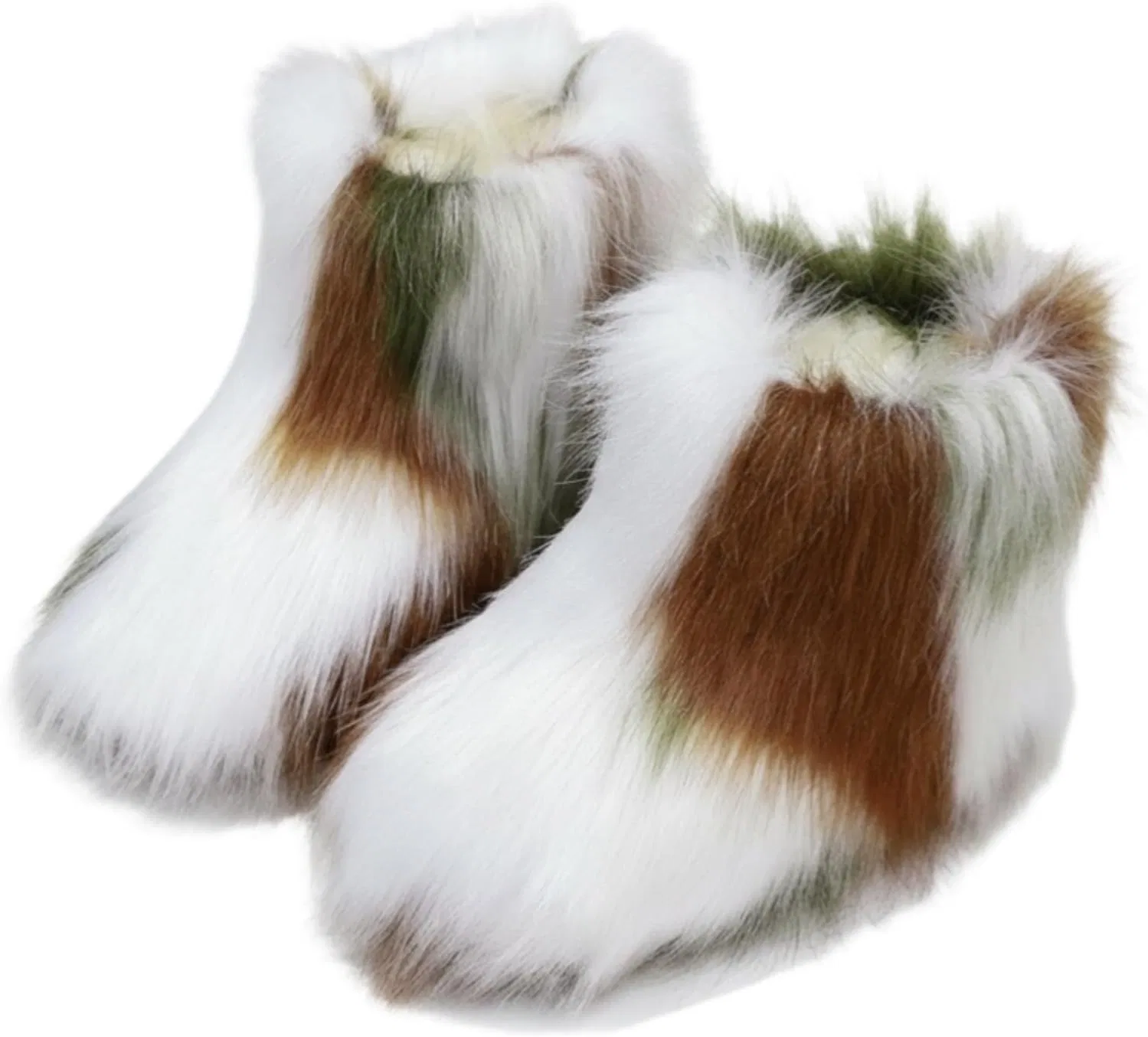 Детские зимние сапоги для девочек с меховой подкладкой FUNCOS, White Brown Green