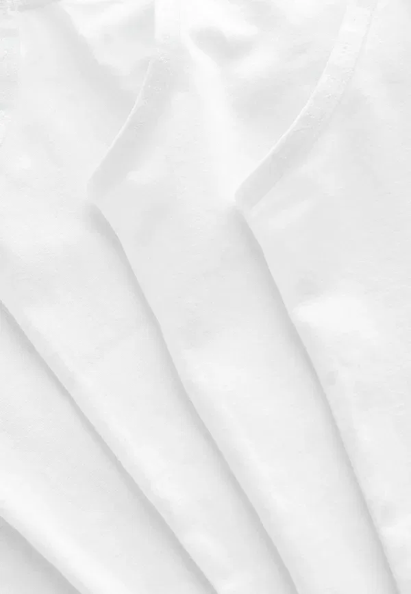 Топ из 5 предметов, хлопок с эластаном, Regular fit - 5 pack - top, Next, Белый — фото 3