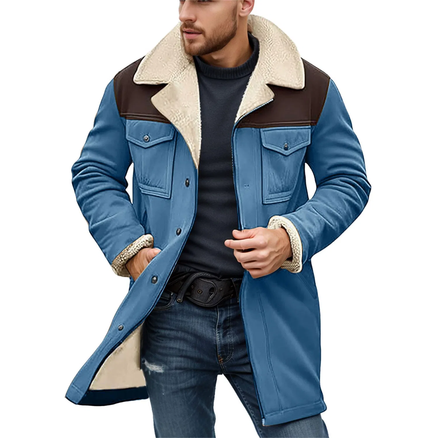Мужская куртка с принтом Vintage Winter Stylish Jackets, blue