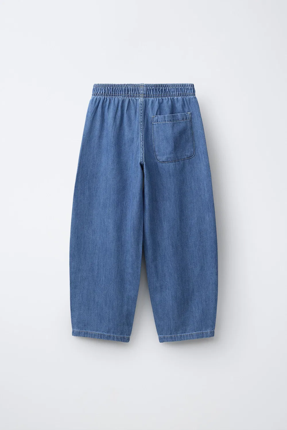 Эластичные струящиеся брюки бочкообразной формы ZARA, Blue — фото 2