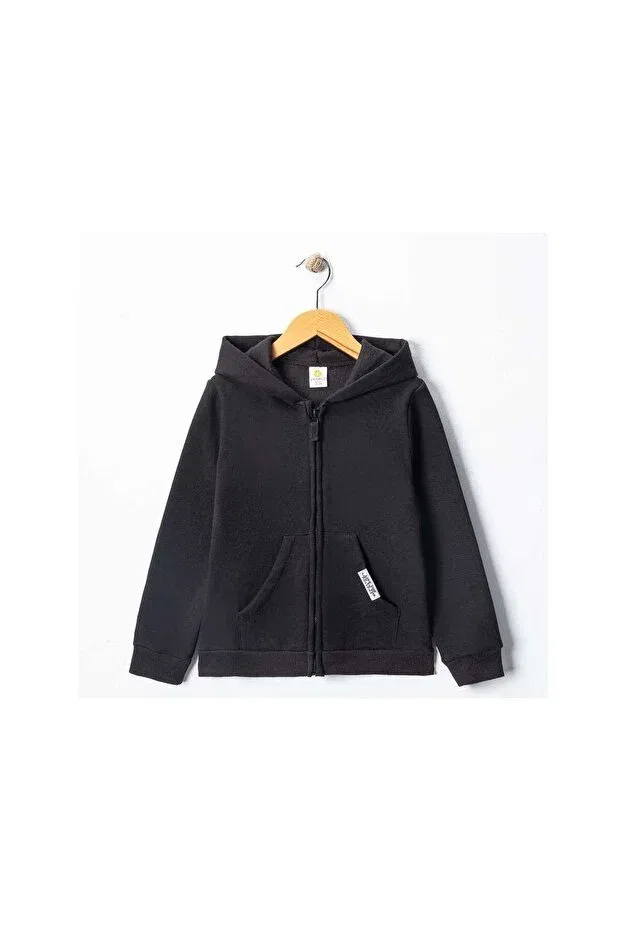 Детская куртка с длинным рукавом Unisex front zippered jacket Tijk, Black