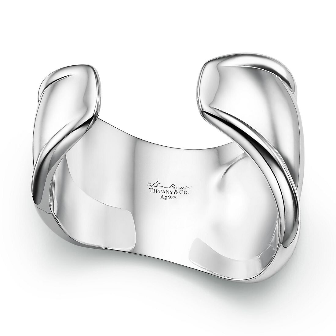 Браслет Tiffany & Co. Elsa Peretti Small Bone, серебро/тигровое железо — фото 3