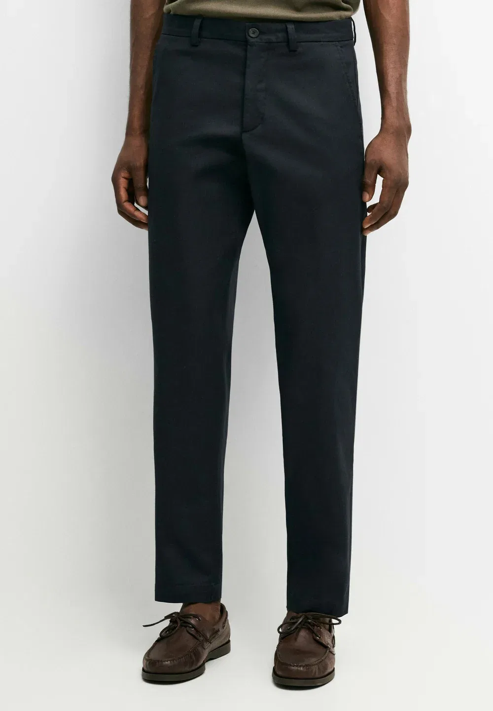Брюки-Чиносы из смесовой хлопковой ткани, зауженного кроя Massimo Dutti, Dark Blue