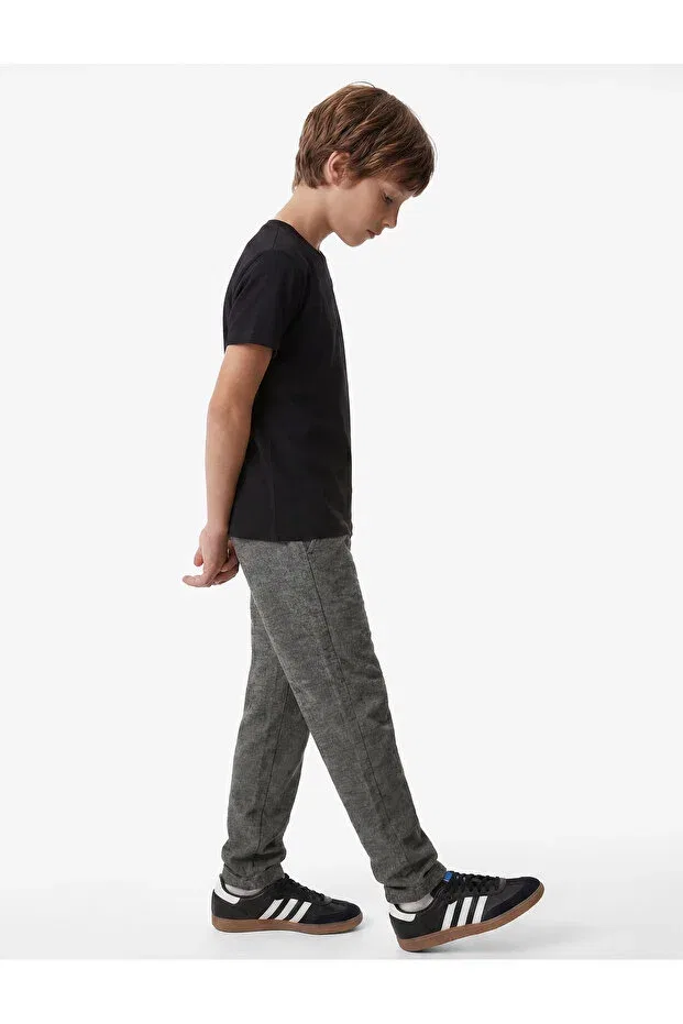 Детские спортивные штаны для мальчиков с карманами Piqué fabric drawstring waist pocketed sweatpants Koton, Brown — фото 3
