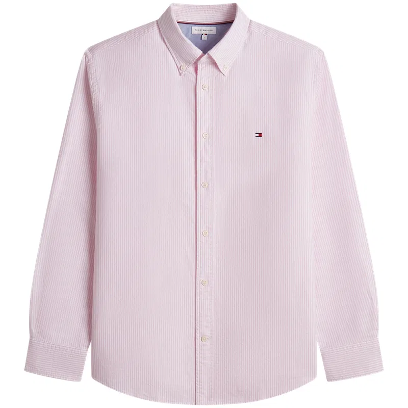 Мужская рубашка с воротником Pink White Stripes Tommy Hilfiger