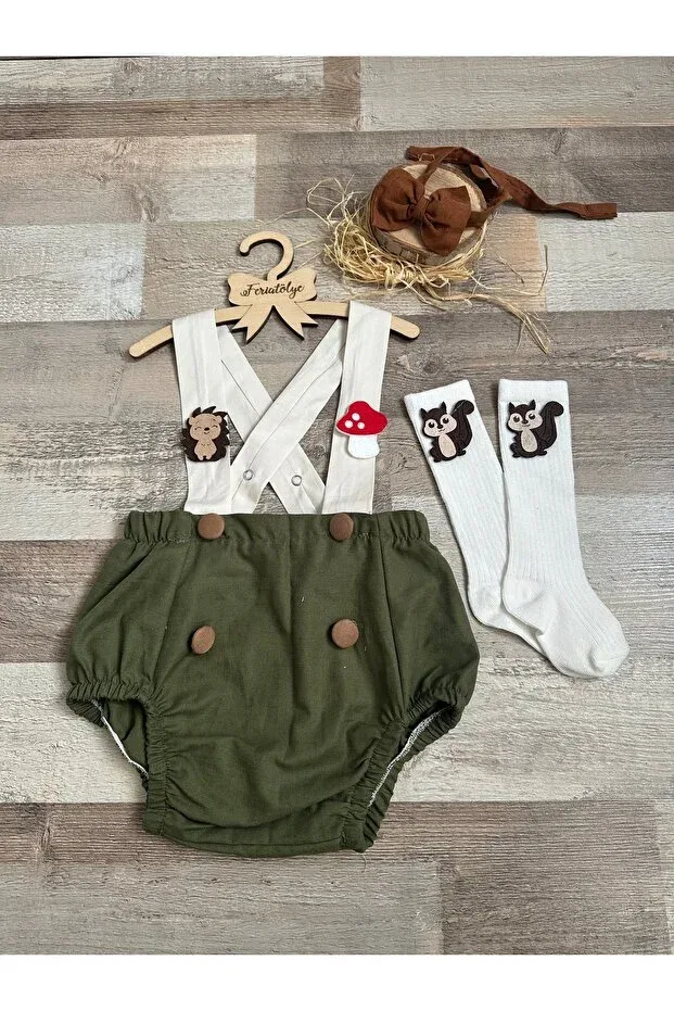 Детский комбинезон для мальчиков с принтом Jungle Animals Concept Feriatolye, Khaki — фото 4