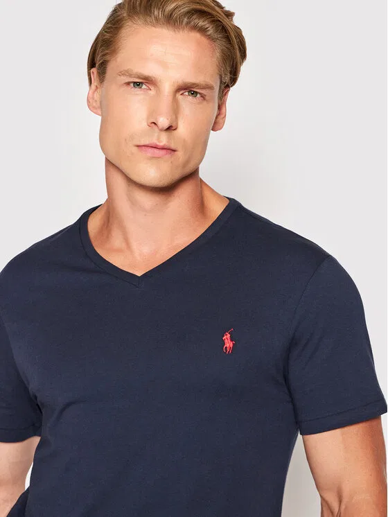 Футболка custom slim fit Polo Ralph Lauren, темно-синий — фото 3