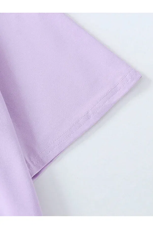 Детская футболка для девочек с принтом Cappybara patterned Cc Collection, Lilac — фото 3