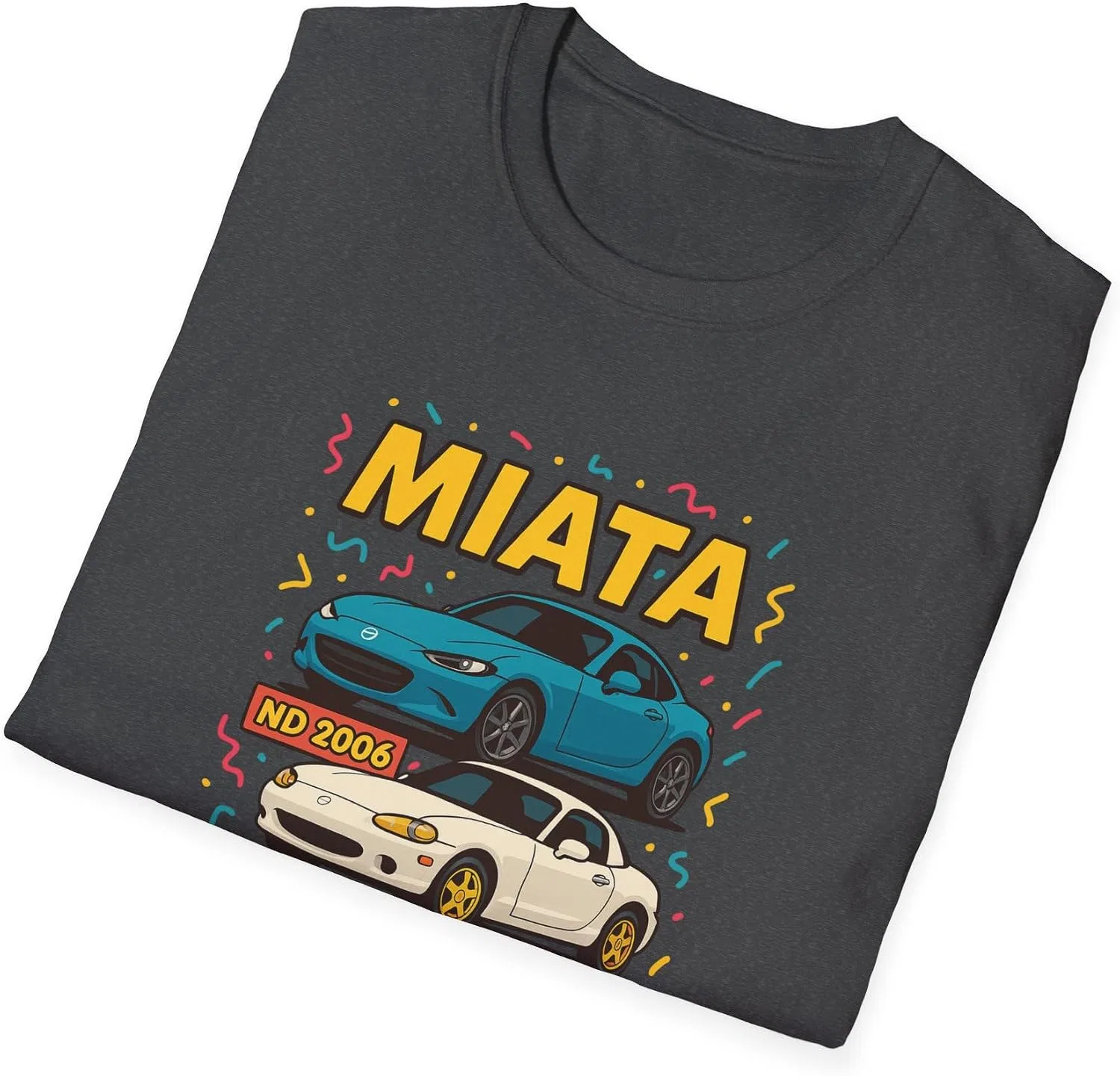 Футболка с ретро-дизайном Miata Gildan 64000, Dark Heather — фото 4