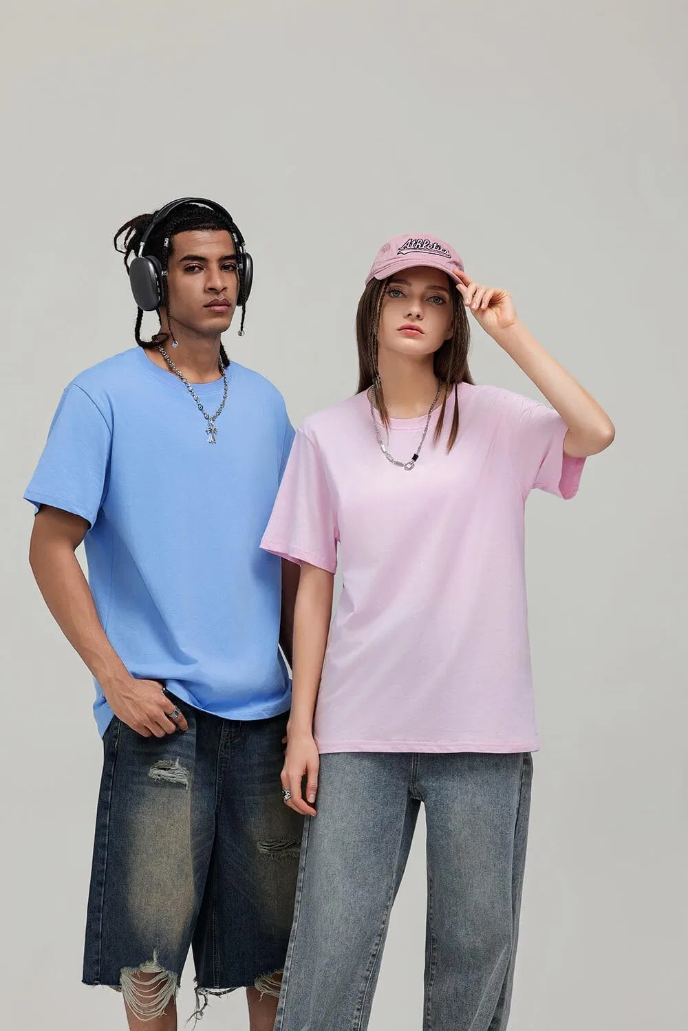 Футболка с принтом Unisex Cotton, Carolina Blue — фото 3