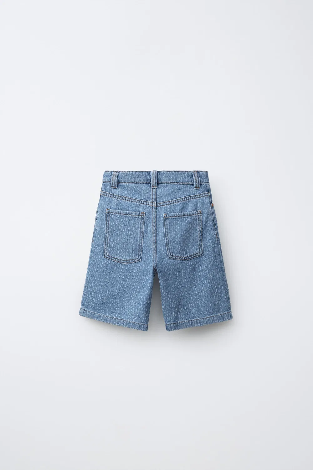 Вышитые джинсовые шорты-бермуды ZARA, Blue — фото 2