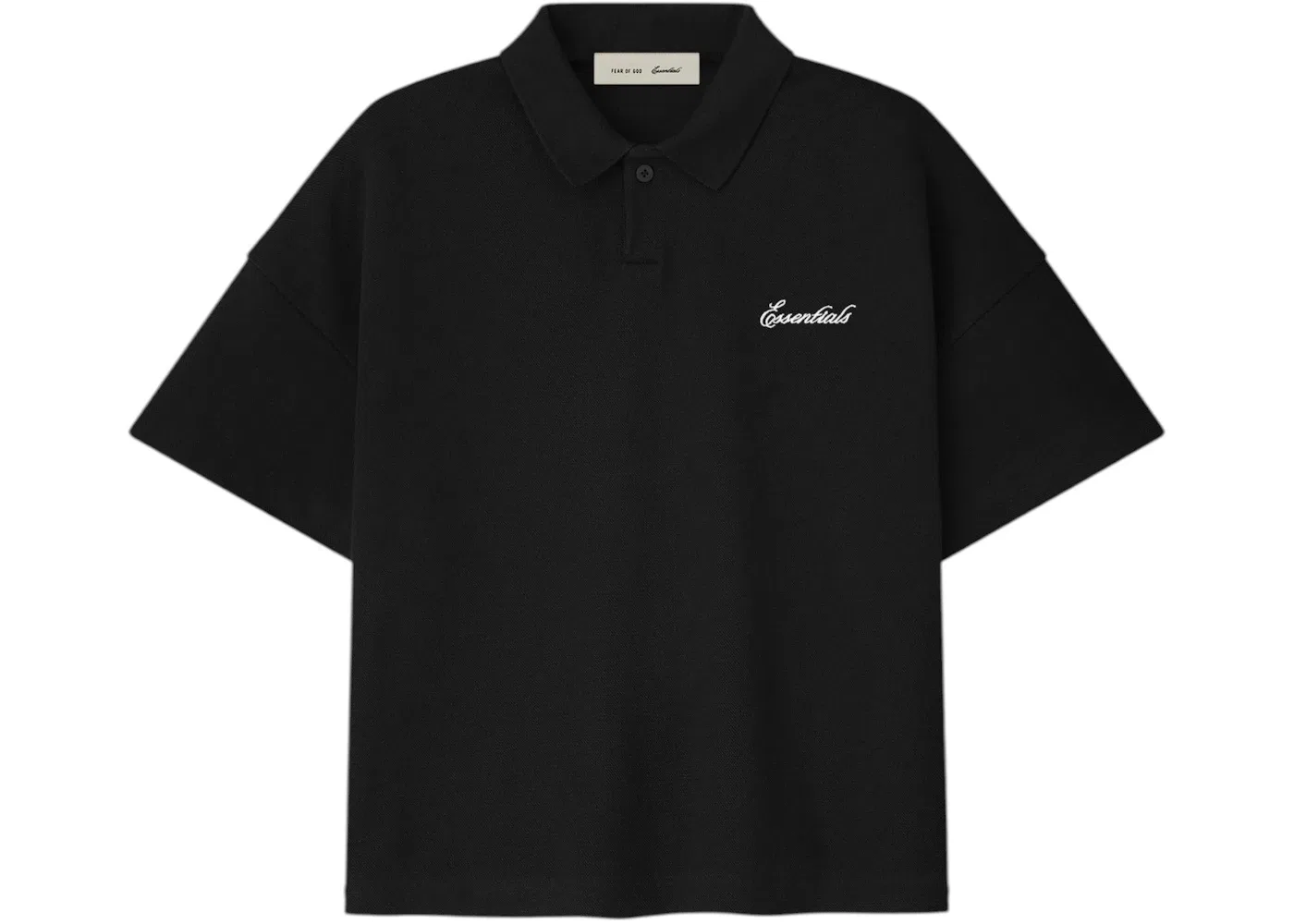 Детское поло с коротким рукавом Fear of God Essentials Kids Pique Signature Classic Polo, Vintage Black