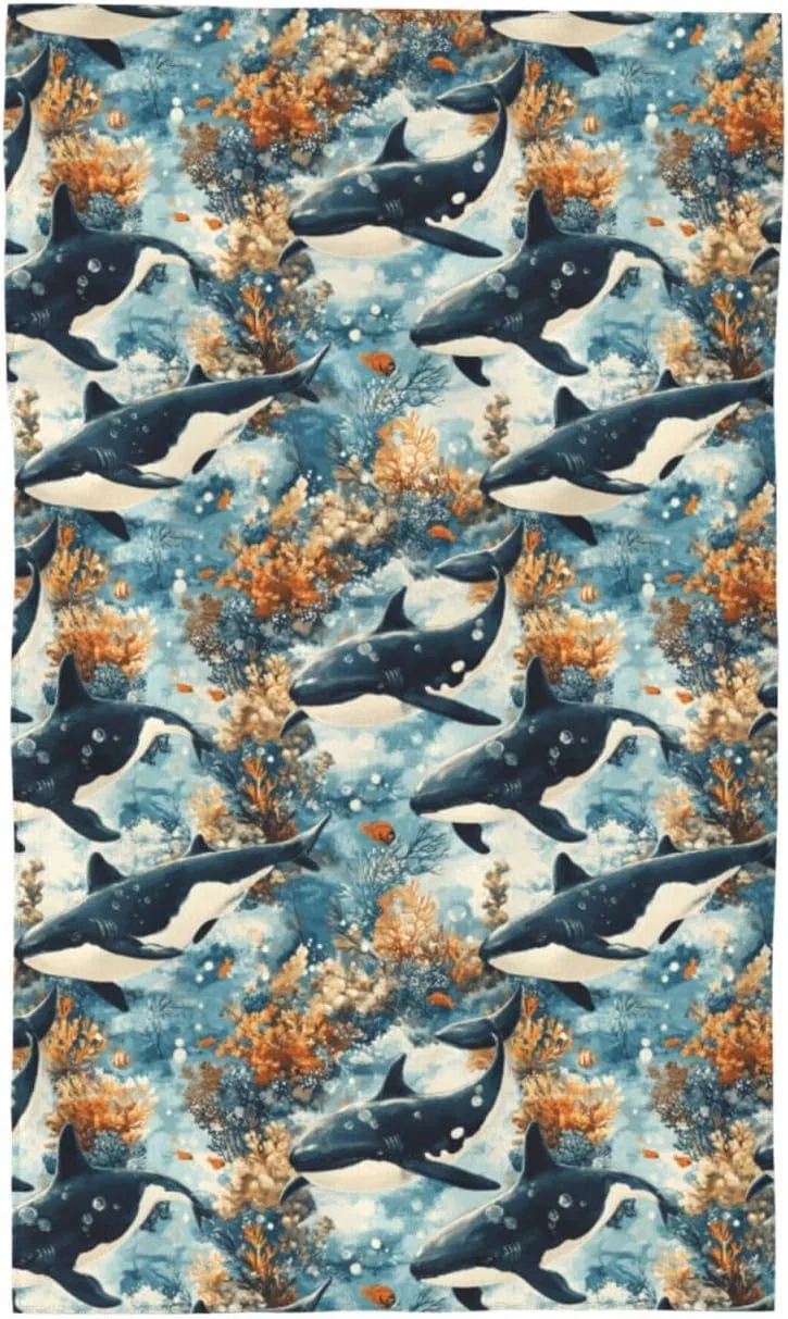 Мочалка для лица 69x40 см, GVYGVY, Killer Whale Print