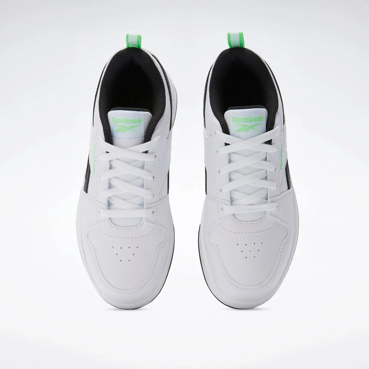 Детские кроссовки с шнуровкой Reebok Royal Prime 2.0 Reebok Classic, White/Black/Solarlime — фото 2