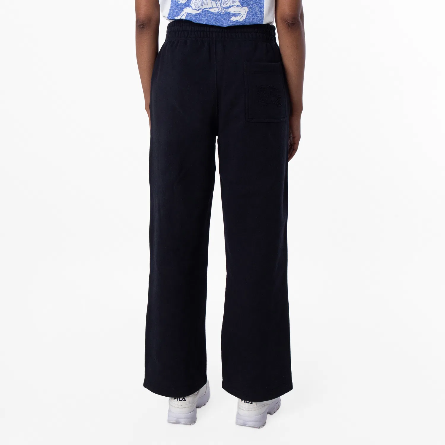 Брюки спортивные из хлопка EKD Embroidered Cotton Track Pants Burberry, Black — фото 4