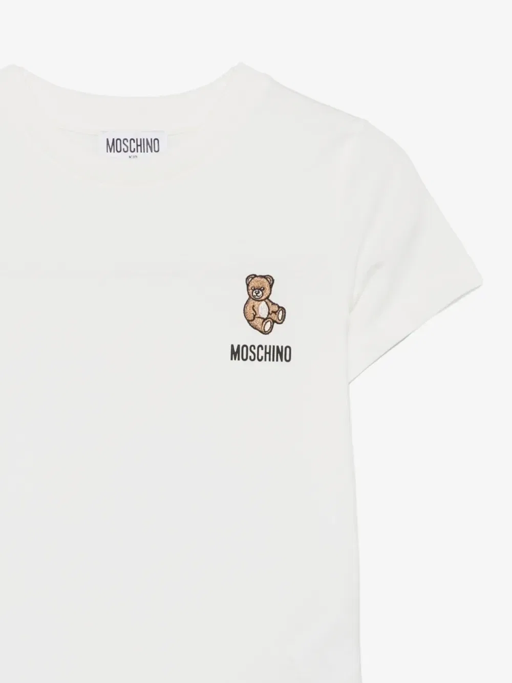 Футболка с плюшевым мишкой Moschino Kids, белый — фото 3