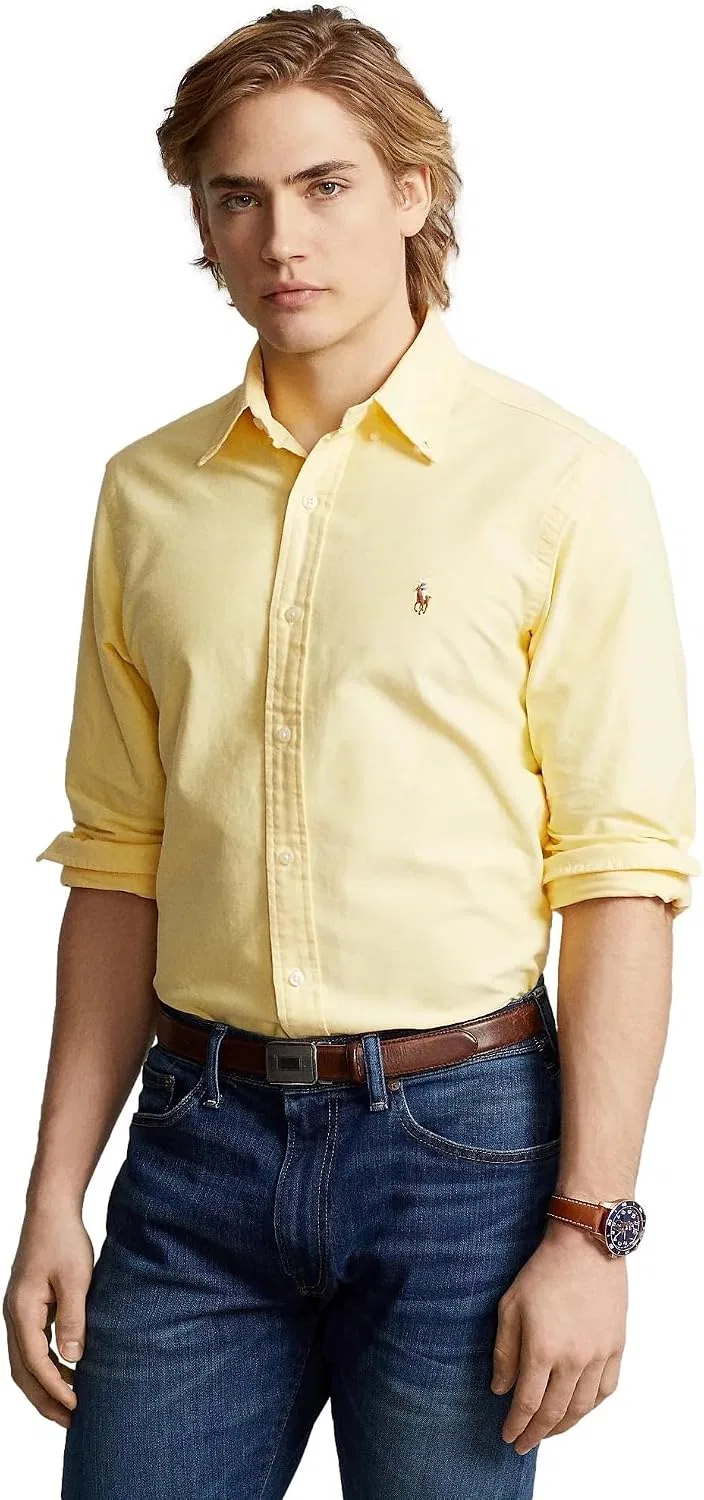 Мужская классическая рубашка с принтом Classic Fit Plaid POLO RALPH LAUREN, Ralph Lauren Bsr Yellow — фото 2
