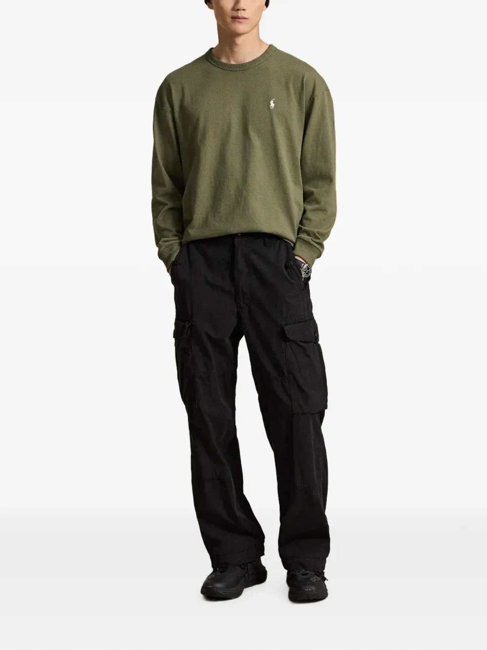 Футболка Relaxed Fit из джерси с длинными рукавами POLO RALPH LAUREN, зеленый — фото 2