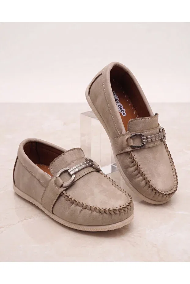Детские лоферы для мальчиков на невысоком каблуке Rexba, Beige