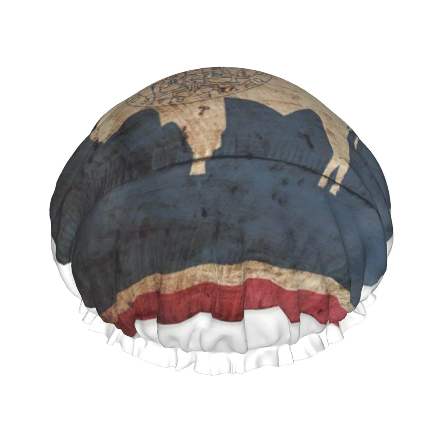 Шапочка для душа with Wyoming State Flag Map Print, DUWAA, Large, Waterproof