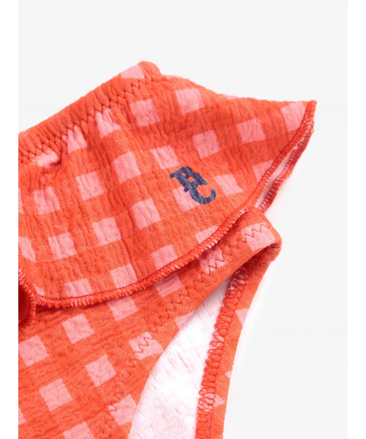 Детские плавки с рюшами Vichy Ruffle Swim Culotte BOBO CHOSES, Coral Pink — фото 2