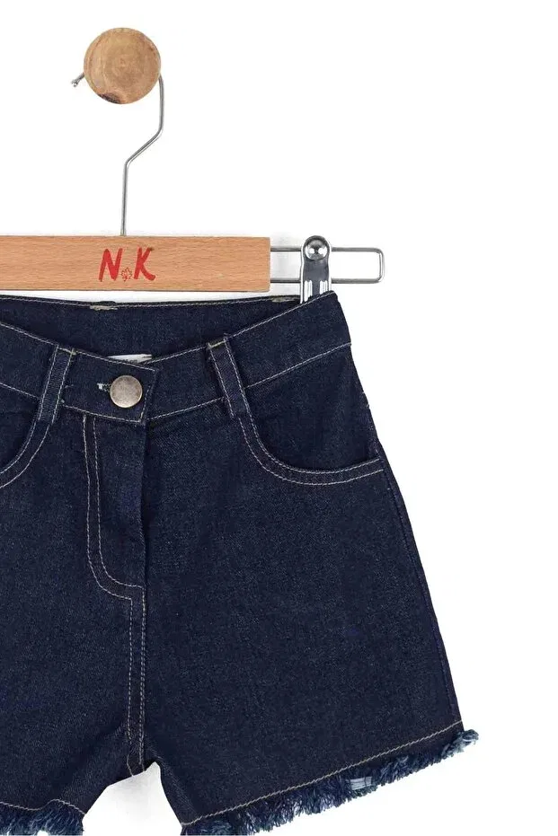 Детские шорты для девочек джинсовые Nk Kids, Navy Blue — фото 3