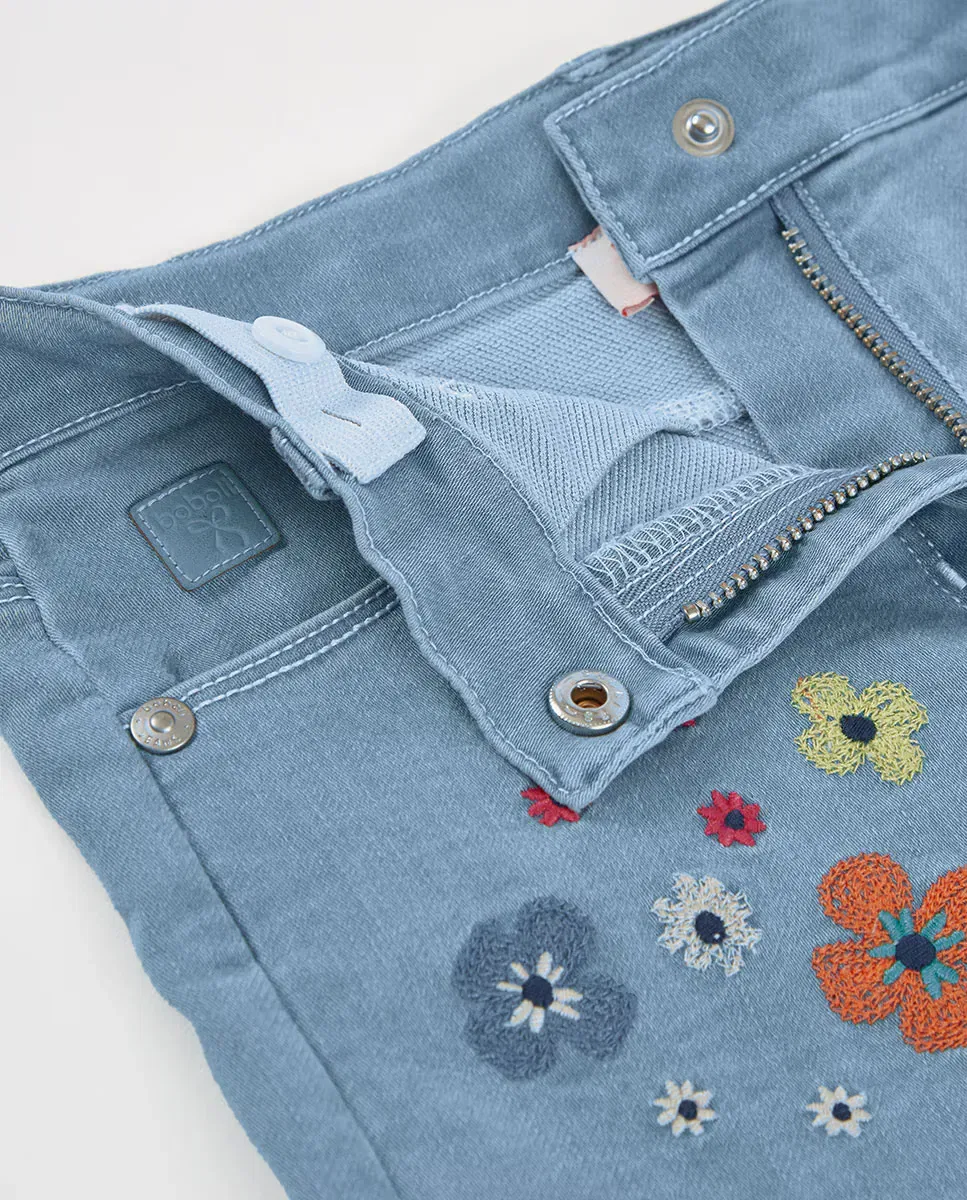 Детские шорты для девочек из денима Short denim Boboli, Azul Denim — фото 2