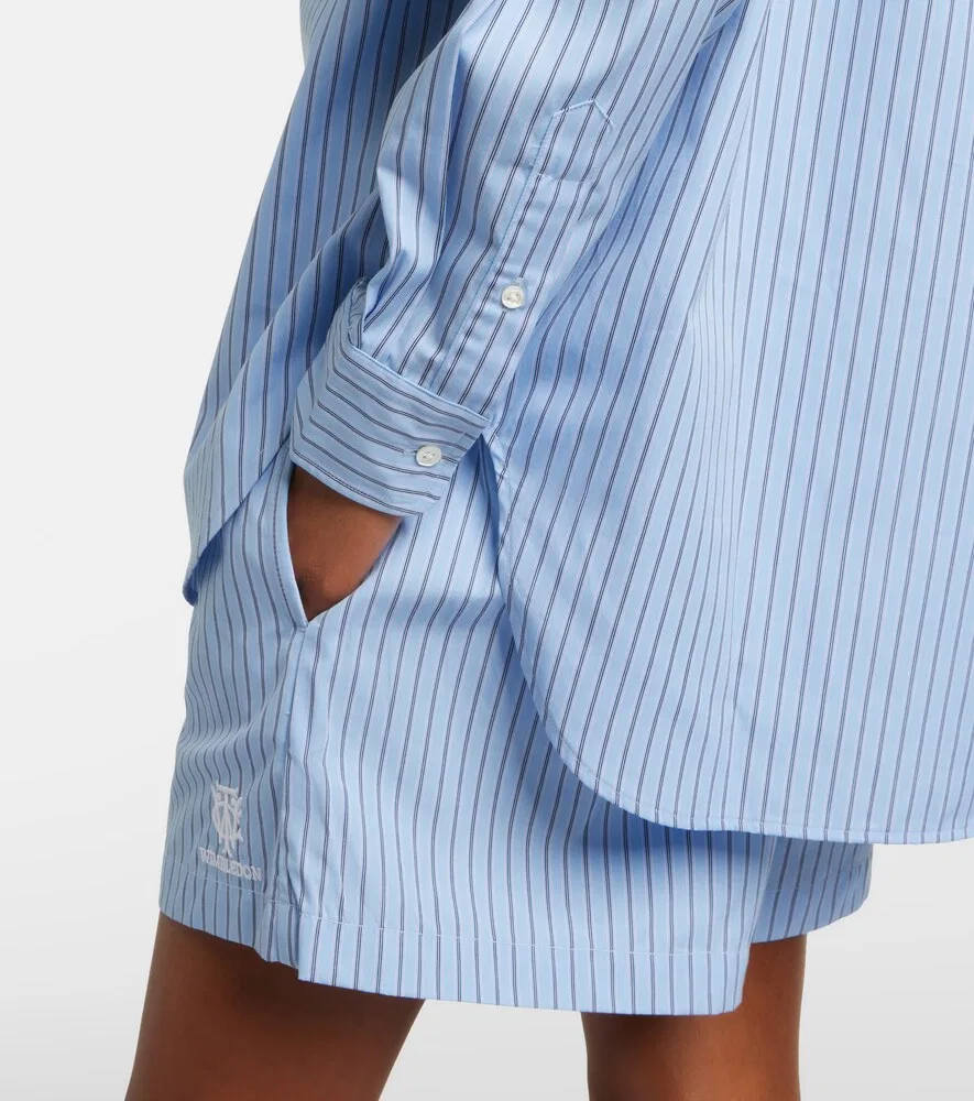 Хлопковая полосатая рубашка Wimbledon Polo Ralph Lauren, синий — фото 4