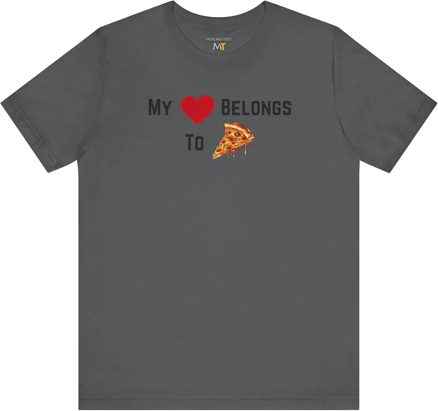 Футболка с принтом Pizza Lover Bella Canvas 3001, Asphalt
