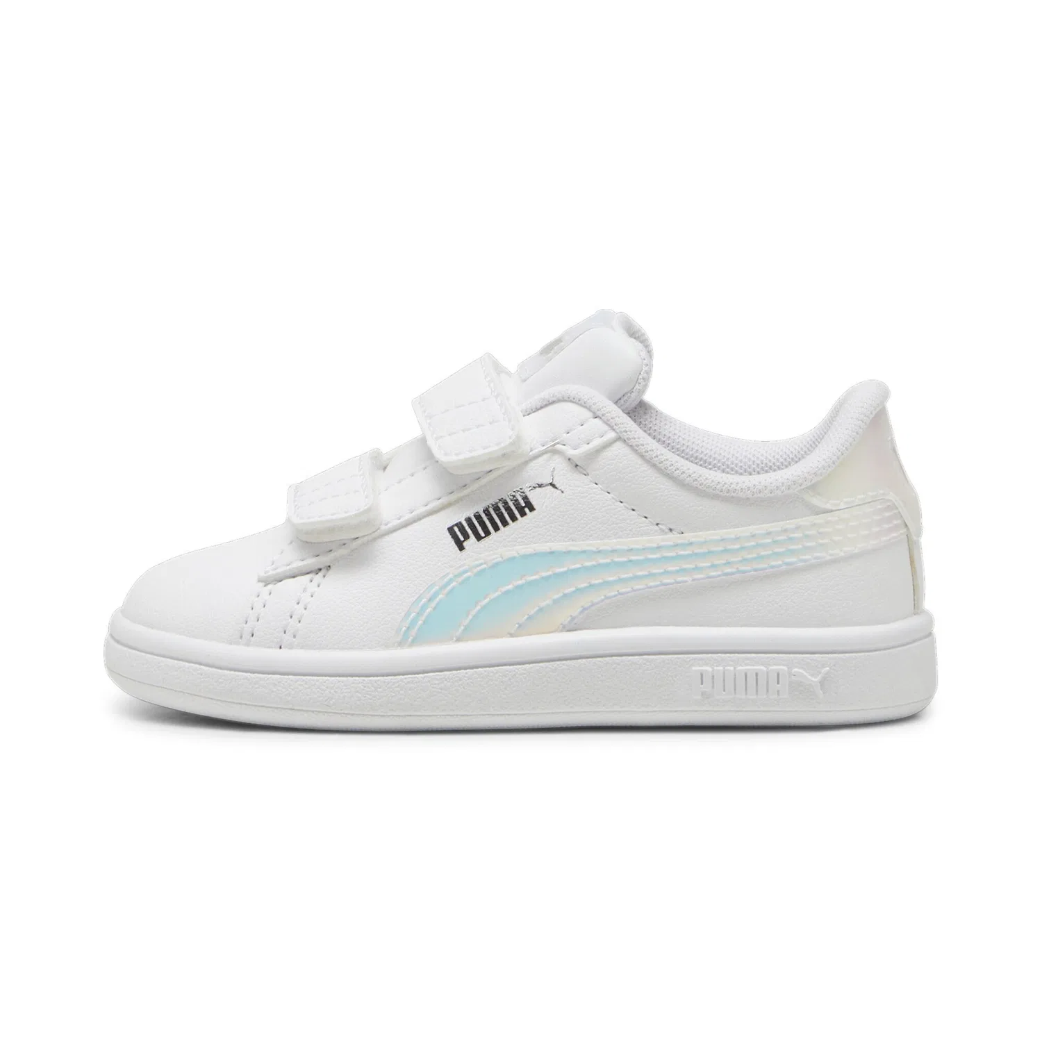 Детские кроссовки с голографическими деталями PUMA, White/Mauve Mist/Silver — фото 2