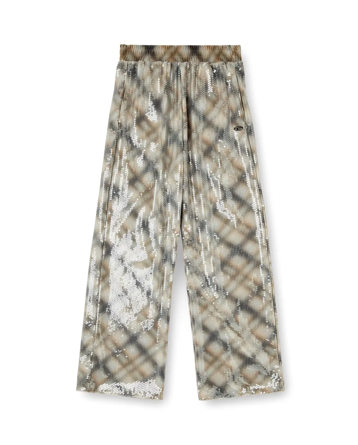 Женские широкие брюки из эластичного нейлона с пайетками Diesel, Multicolor — фото 4