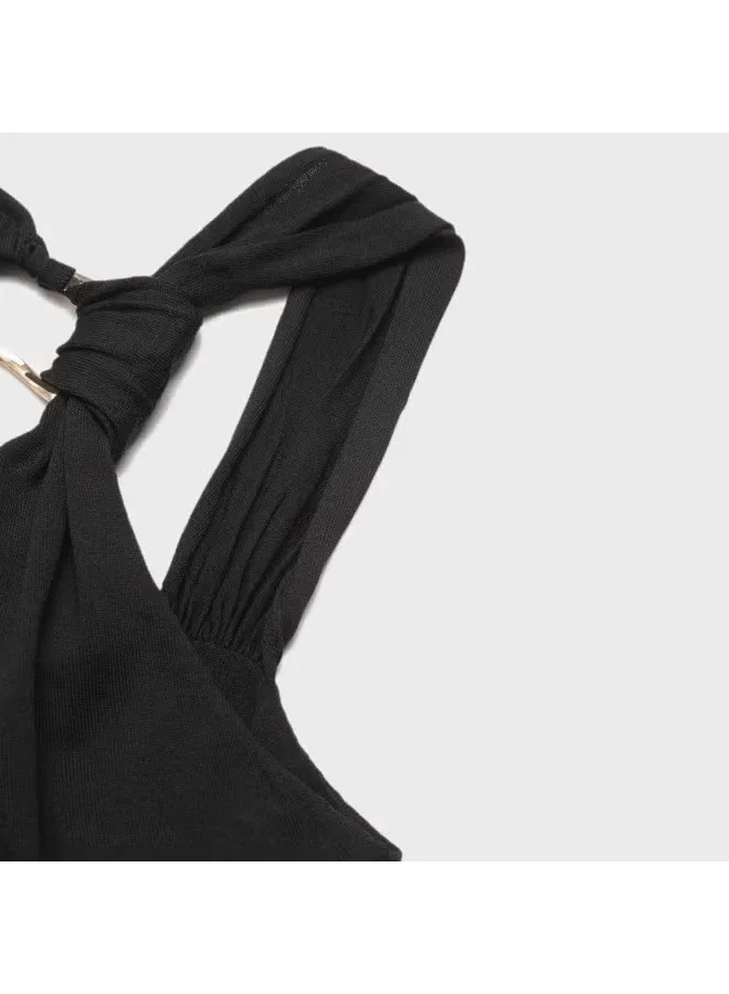 Топ без рукавов с перекрещивающимися бретелями Zara, черный — фото 4