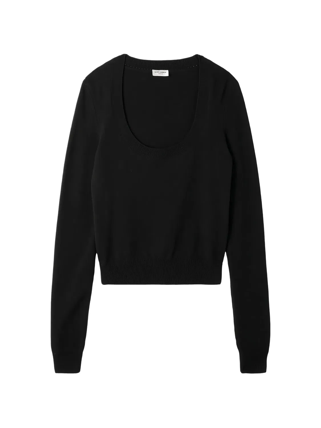 Свитер с U-образным вырезом Saint Laurent, черный