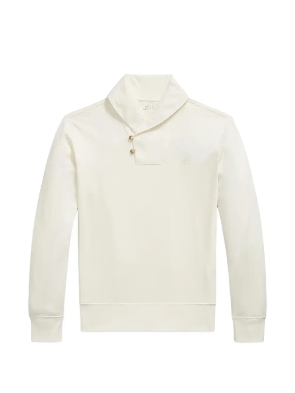 Джемпер из роскошного джерси с шалевым воротником Polo Ralph Lauren, белый