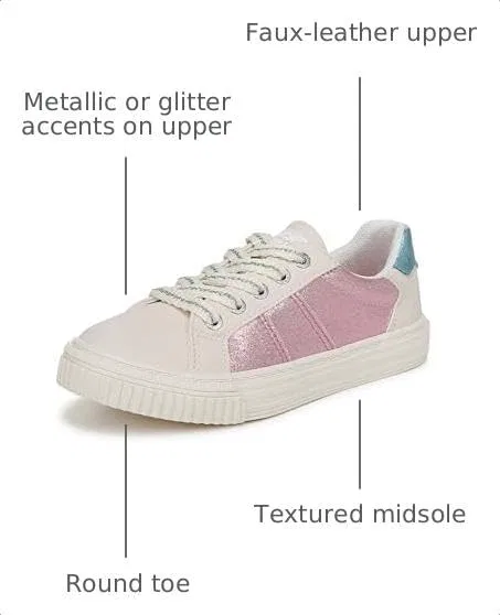 Детские кроссовки для девочек Amaze-k Blowfish Malibu, Off White/Pink Metallilc — фото 3