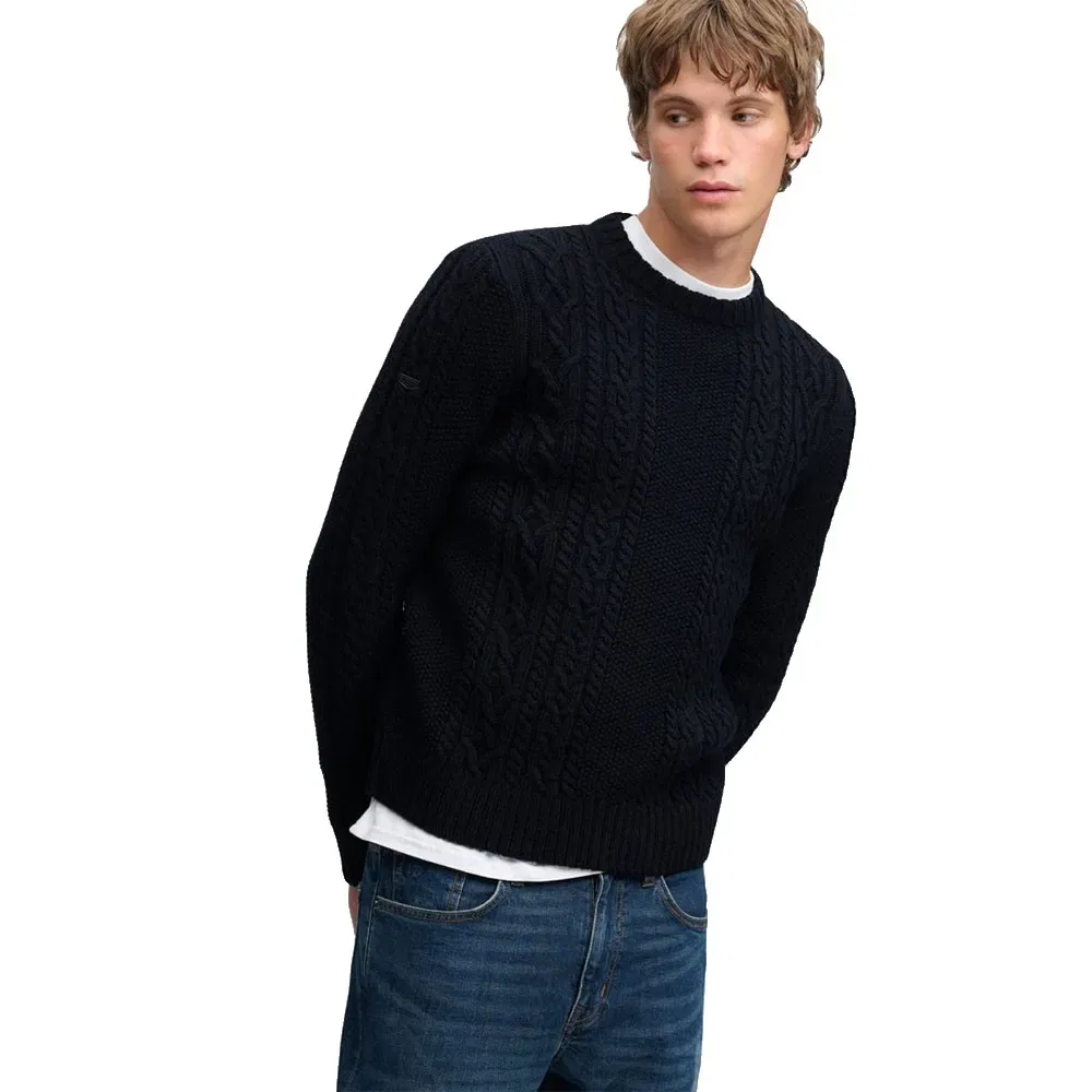Мужской свитер с косами Jacob Superdry, Blue — фото 4