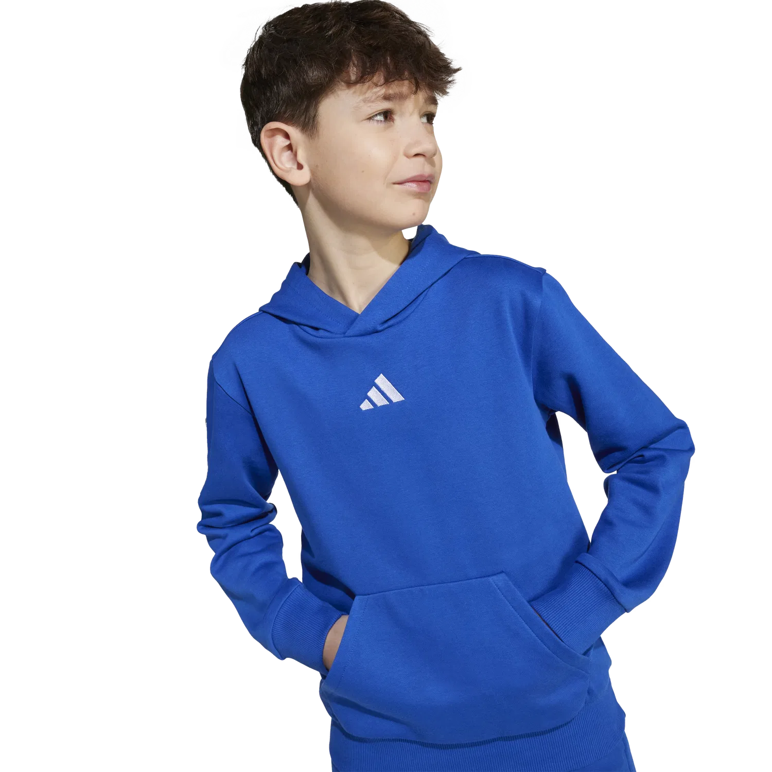 Детское худи с капюшоном Adidas, синий — фото 4