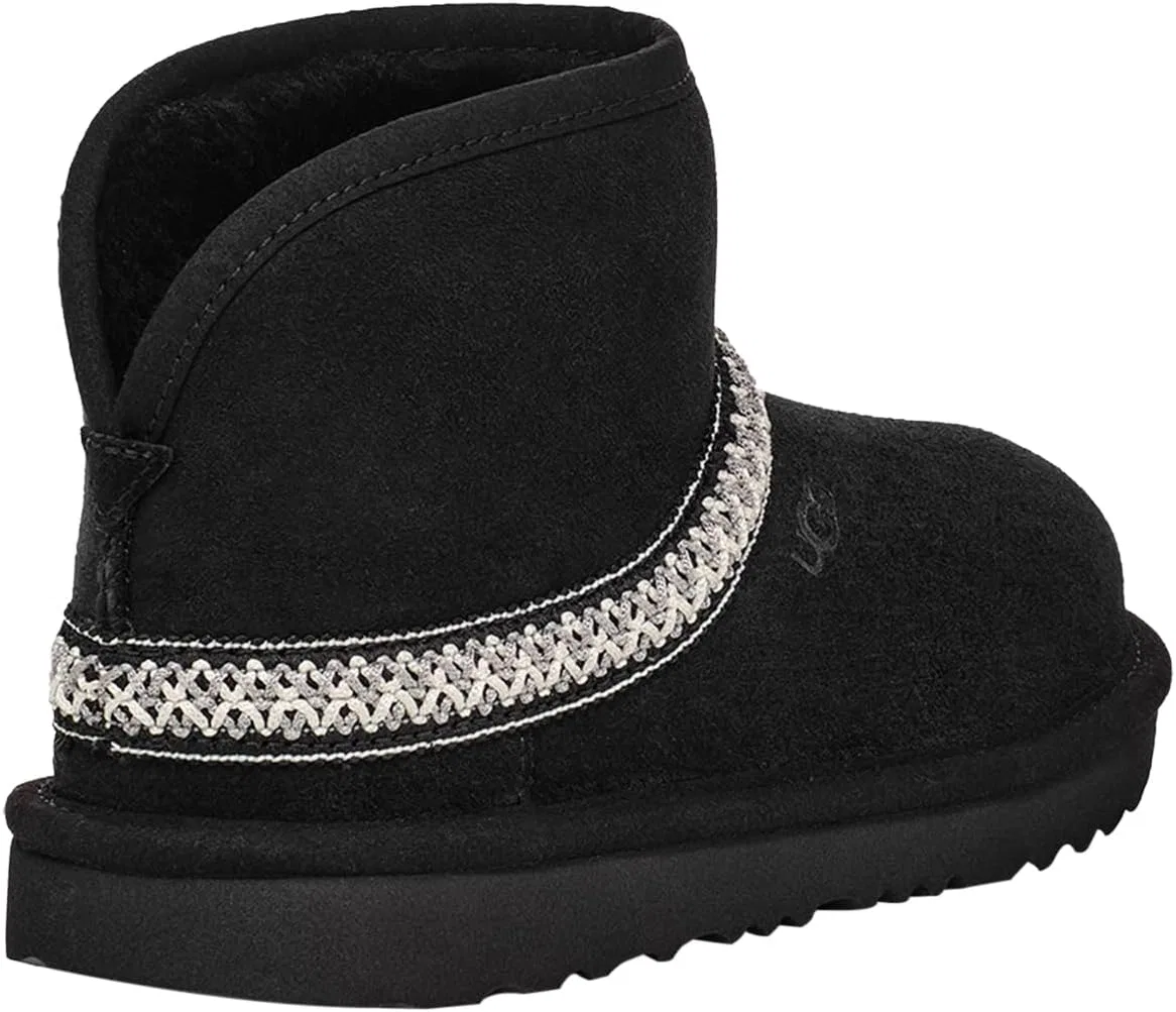 Детские сапоги для девочек T Classic Mini Crescent UGG, Black — фото 4