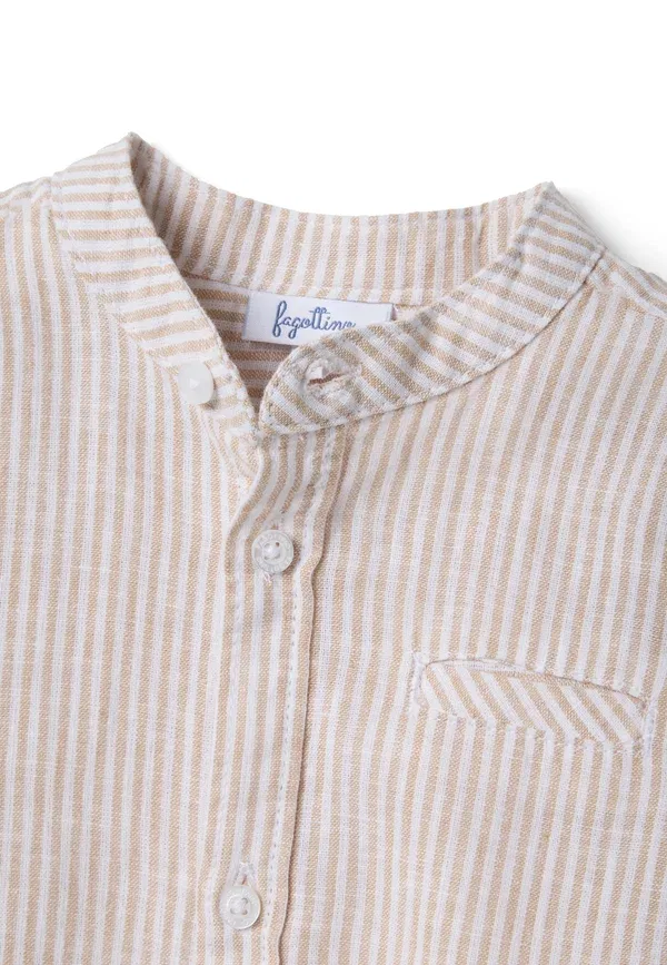 Рубашка полосатая Shirt Ovs, белый, бежевый — фото 4