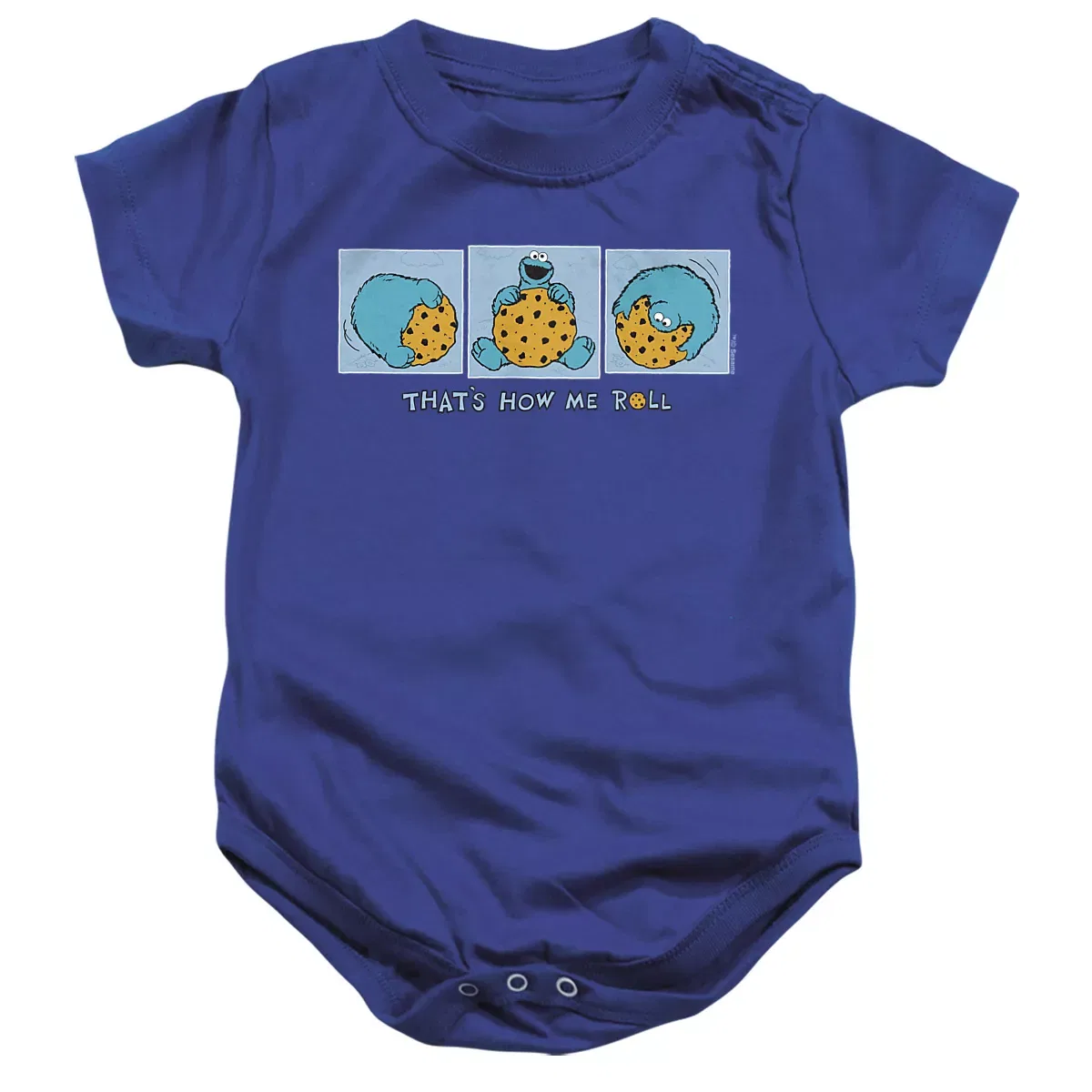 Детское боди с коротким рукавом That's How Me Roll Cookie Monster Sesame Street, Royal