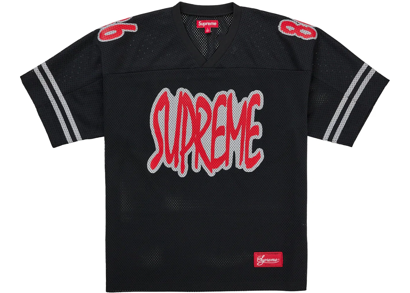 Мужская футбольная джерси с светоотражающим принтом Supreme Reflective Football Jersey, черный