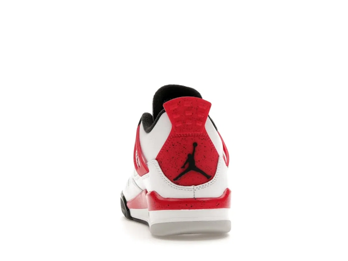 Детские кроссовки Lifestyle с принтом Jordan 4 Retro Jordan, White/Fire Red/Black/Neutral Grey — фото 4