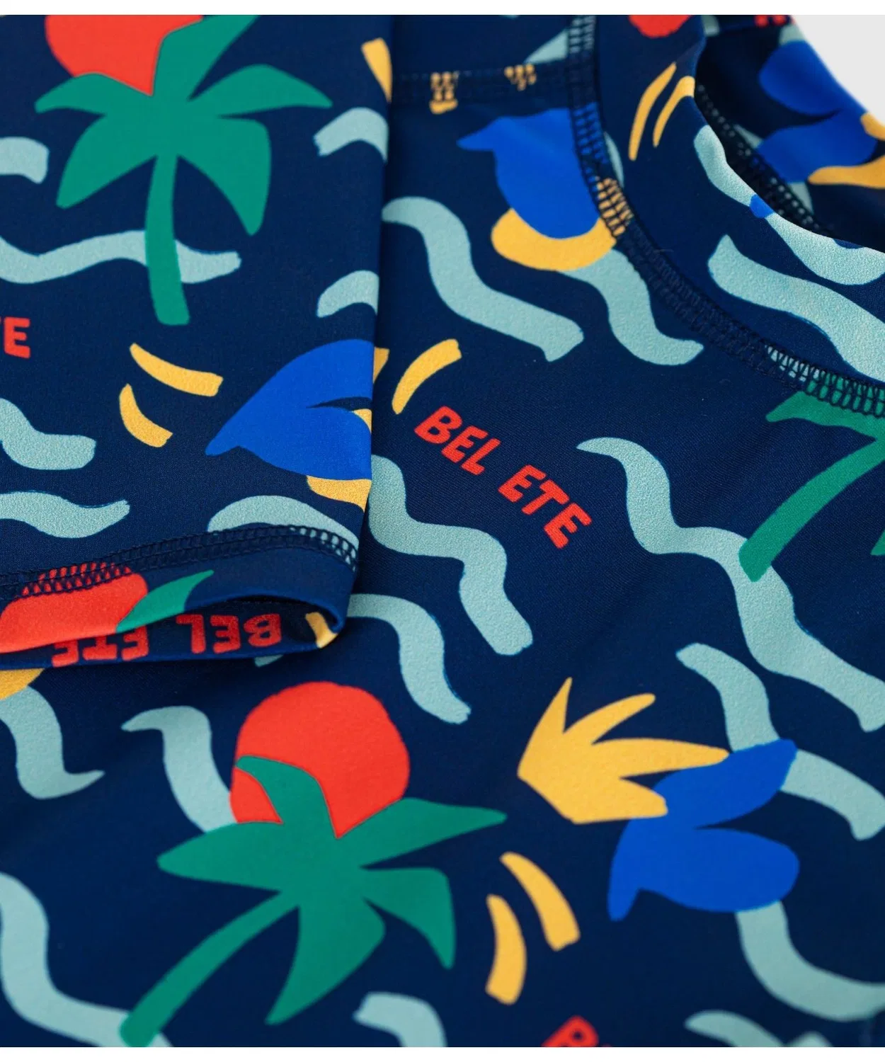 Детский рашгард с длинным рукавомс принтом PETIT BATEAU, Blue Other — фото 3