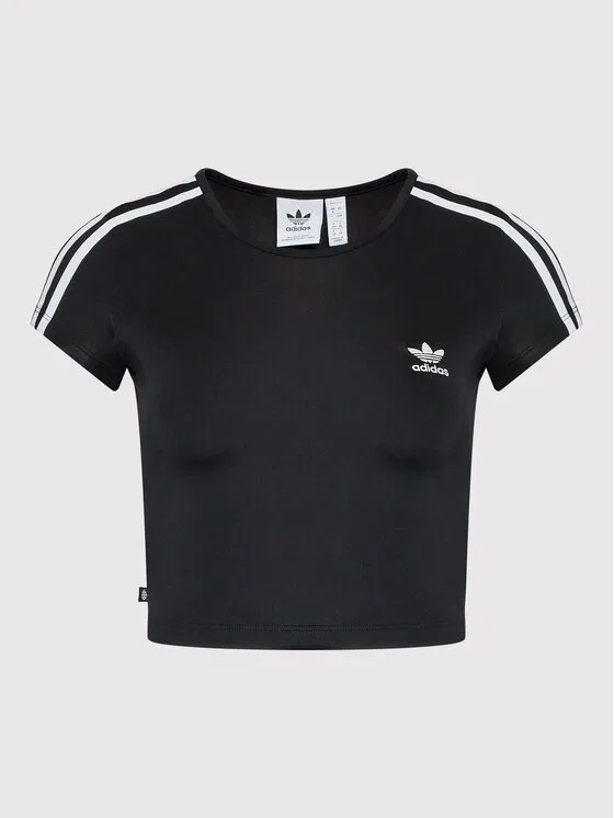 Футболка slim fit adicolor Classics 3-Stripes Adidas, черный — фото 4