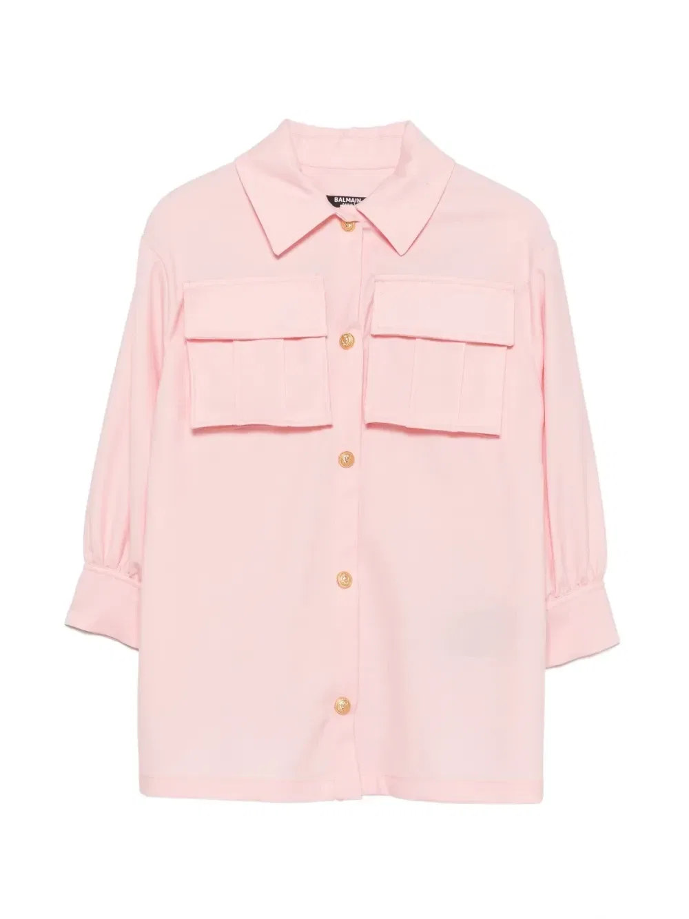 Платье с клапанами и карманами Balmain Kids, розовый