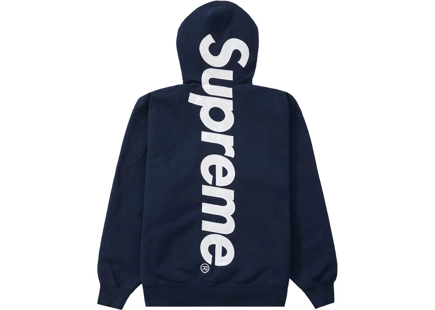 Мужская худи с сатиновой аппликацией Supreme, Navy
